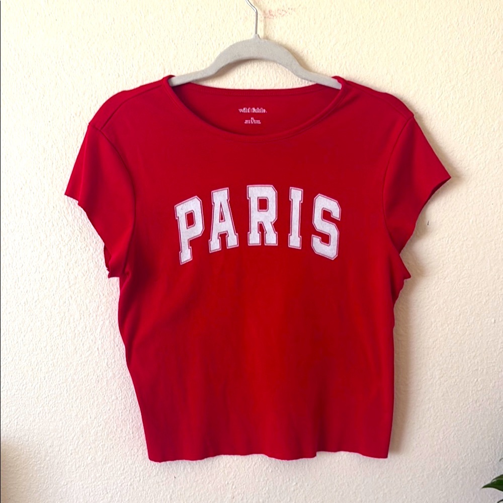 Wild Fable Red Graphic Crop Tee Short Sleeve